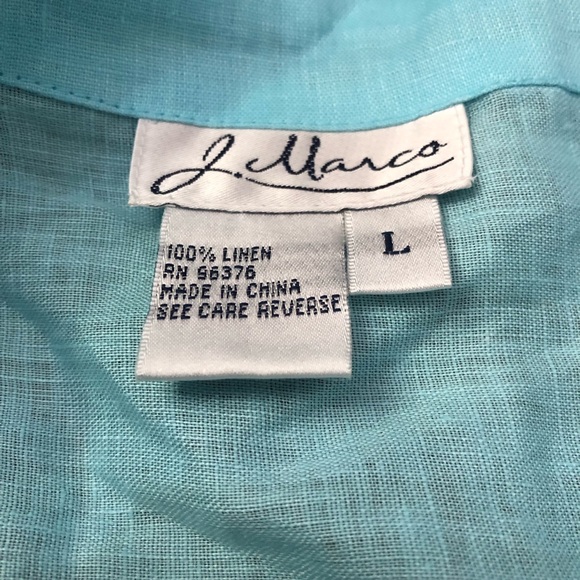 Vintage J. Marco 100% Linen Zip Button down Jacket crop Top Size Large - Picture 9 of 9